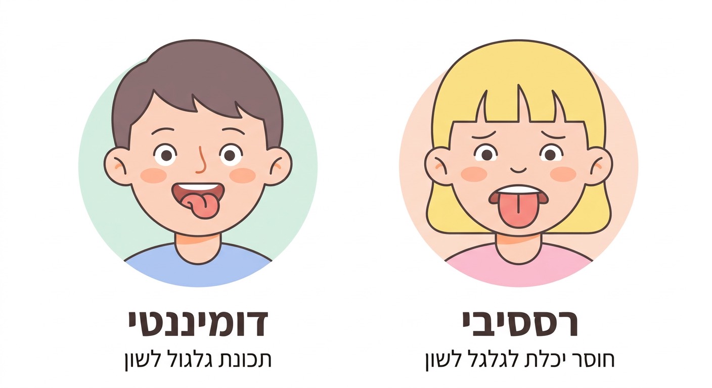 גלגול לשון — דומיננטי מול רצסיבי