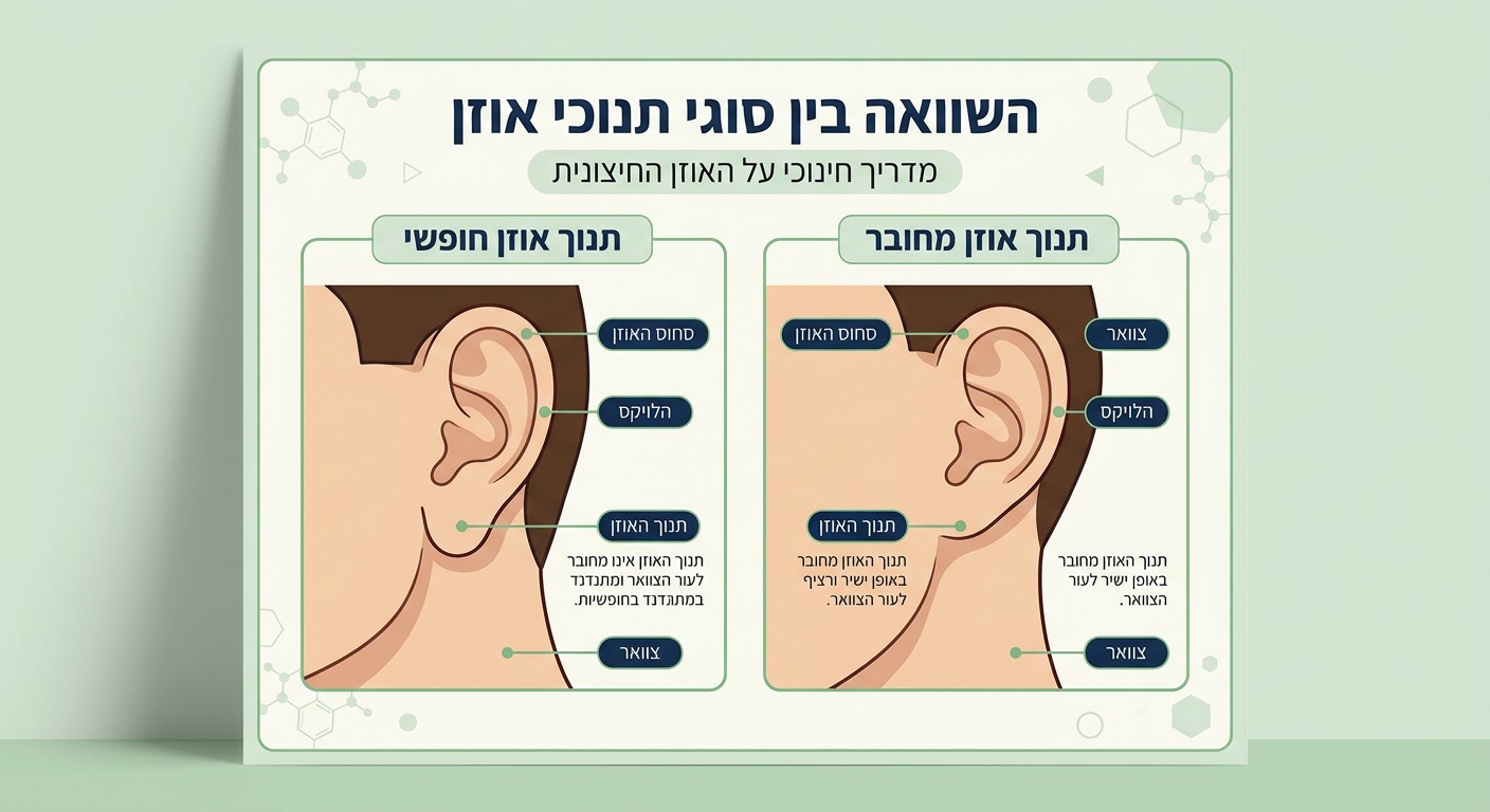 תנוך חופשי מול מחובר