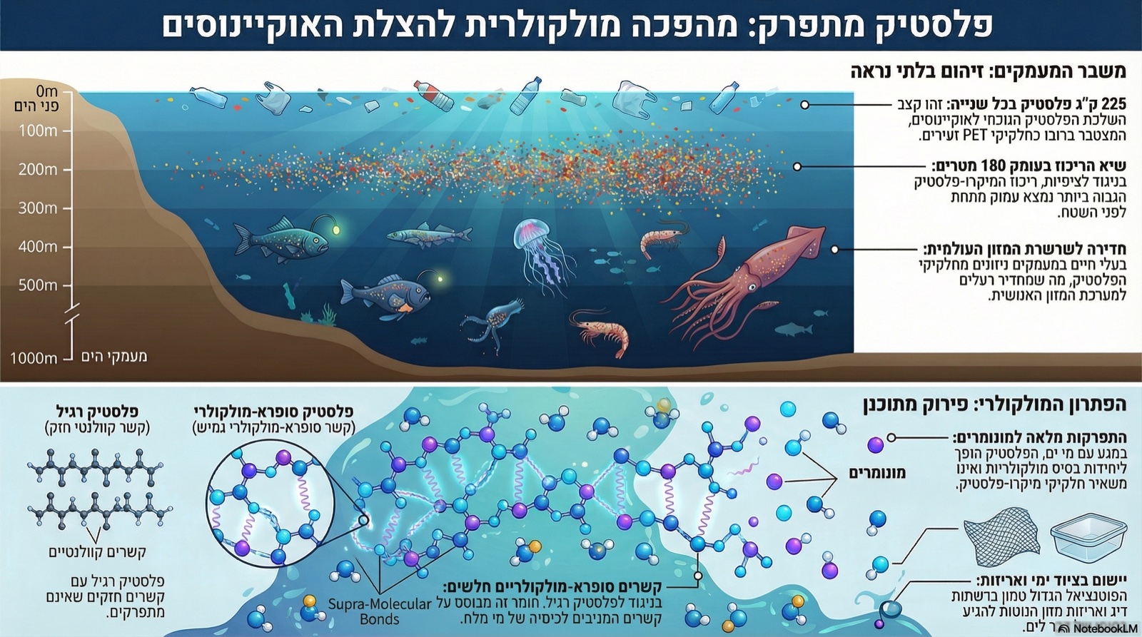 פלסטיק מתפרק: מהפכה מולקולרית להצלת האוקיינוסים
