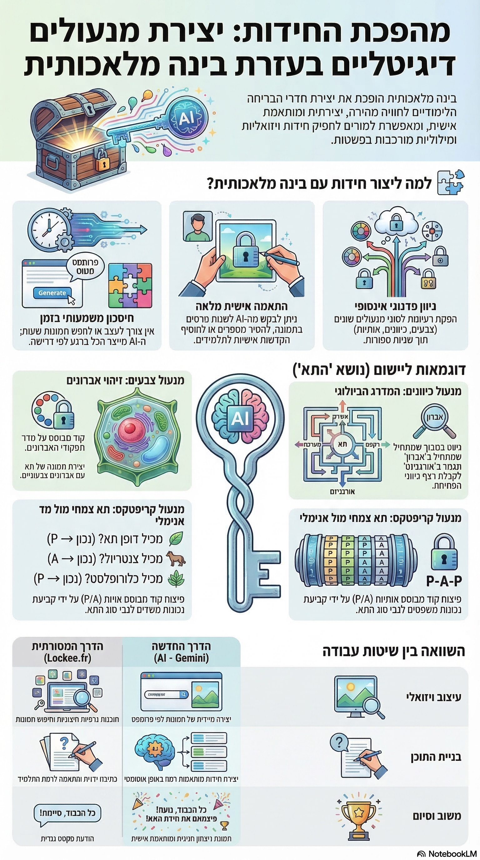 הנחיות ליצירת חידות מנעול עם AI